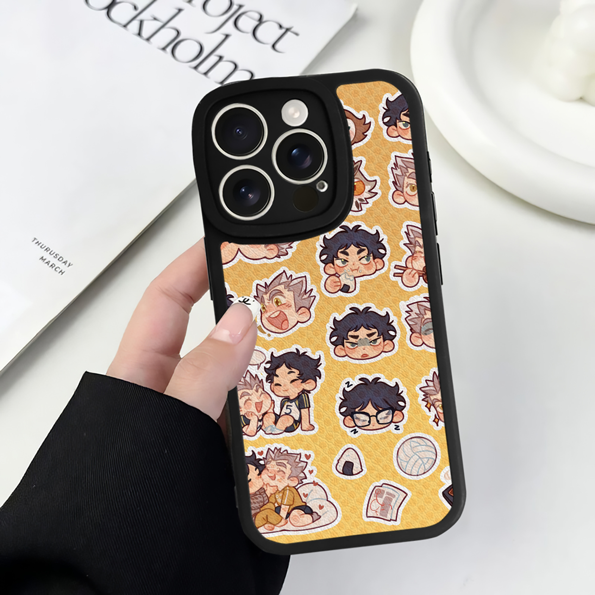 （画像用） ハイキュー!! Haikyu!! 【iPhone 16シリーズ対応】シリコンスマホケース（レザー調） 材質：シリコン